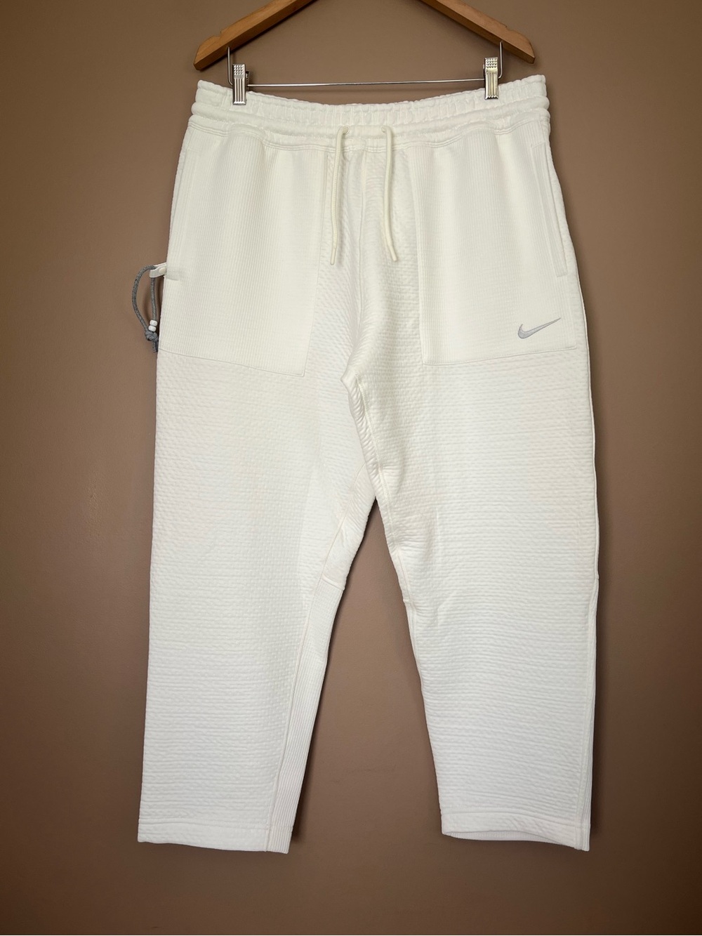 {Nike Yoga} Therma-Fit Textured Knit Joggers in Ivory - Mens Large - NWT